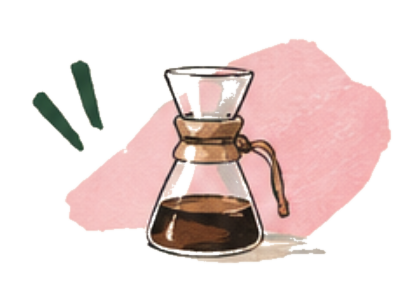 Cafetière filtre illustrée