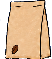 Illustration simple d’un sachet de café kraft
